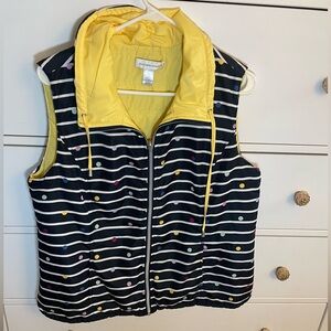 Christopher and Banks Polka Dot Drawstring Puffer Vest